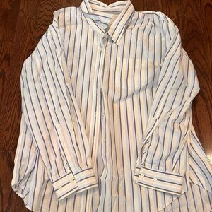 Wilfred Blue and White Dress Shirt with Stripes